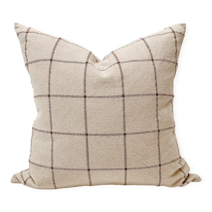 Rustique Linen Cotton Cushion - Checked Wander & Wild 