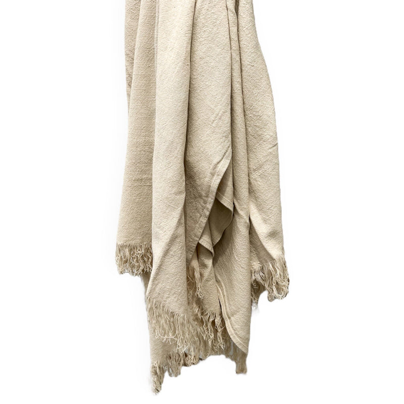 Earth Stonewashed Linen Blend Throw - Oatmeal Wander & Wild 
