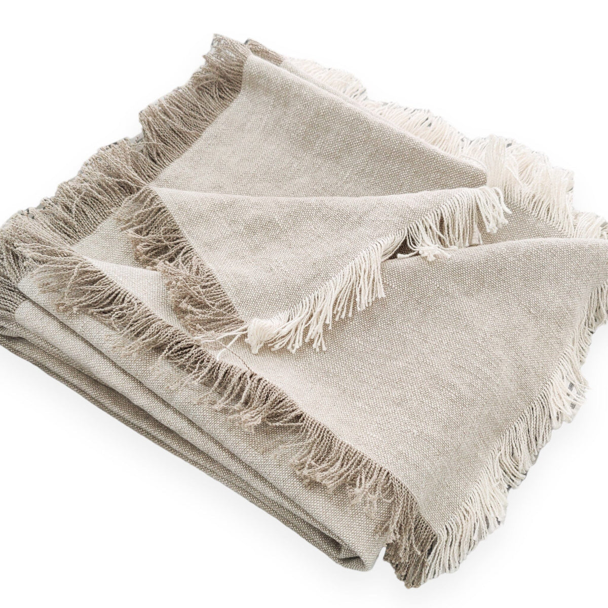 Riva French Linen Throw- Oatmeal/Natural Wander & Wild 
