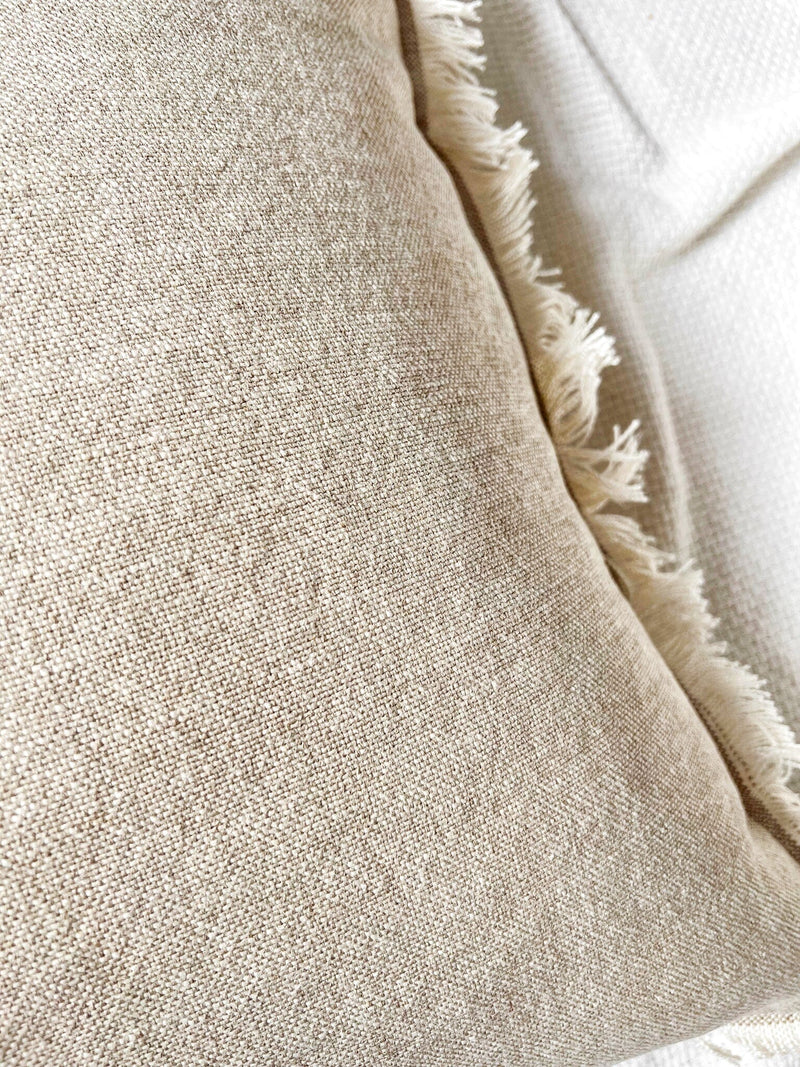 Riva French Linen Cotton Cushion - Oatmeal/Natural Wander & Wild 